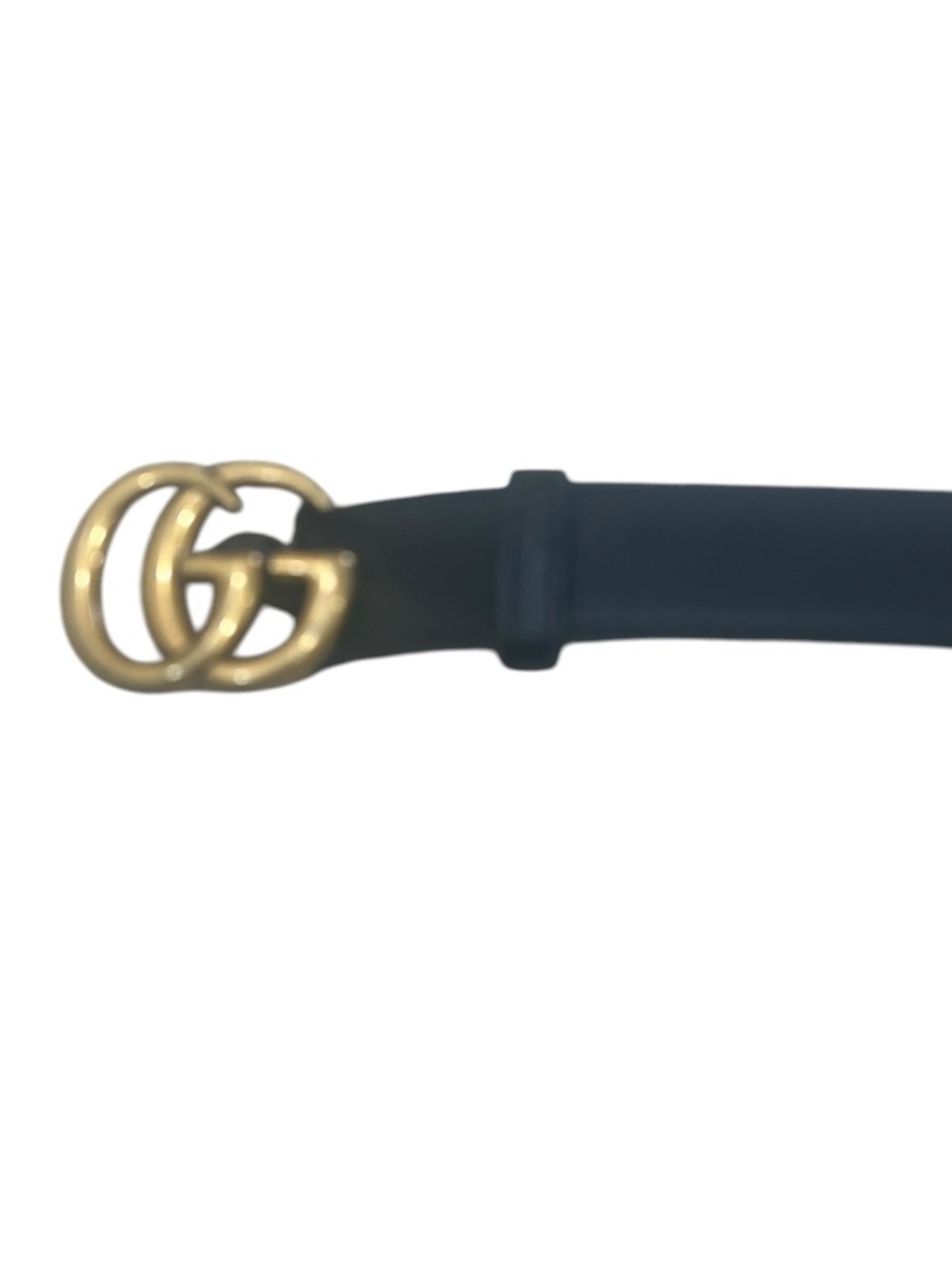 Gucci Black Leather Belt with Gold Double G Buckle authentic size 40 - Picture 5 of 7